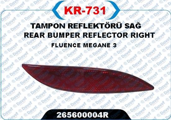 KAYA KR-731 Tampon Reflektoru Sag Fluence- Megane Iii